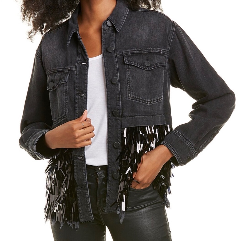 NWT Pinko Star denim jacket embellished size 38 small